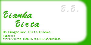 bianka birta business card
